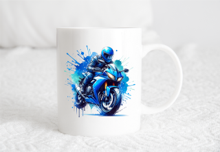 Hrnek - Motorkář v modrém